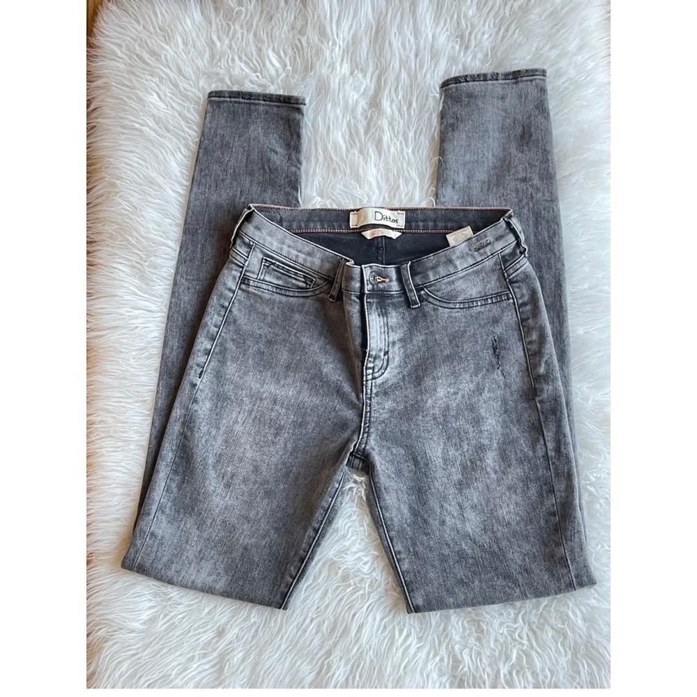 Dittos Size 27 Gray Black Jeggings Mid Rise Jeans Preowned